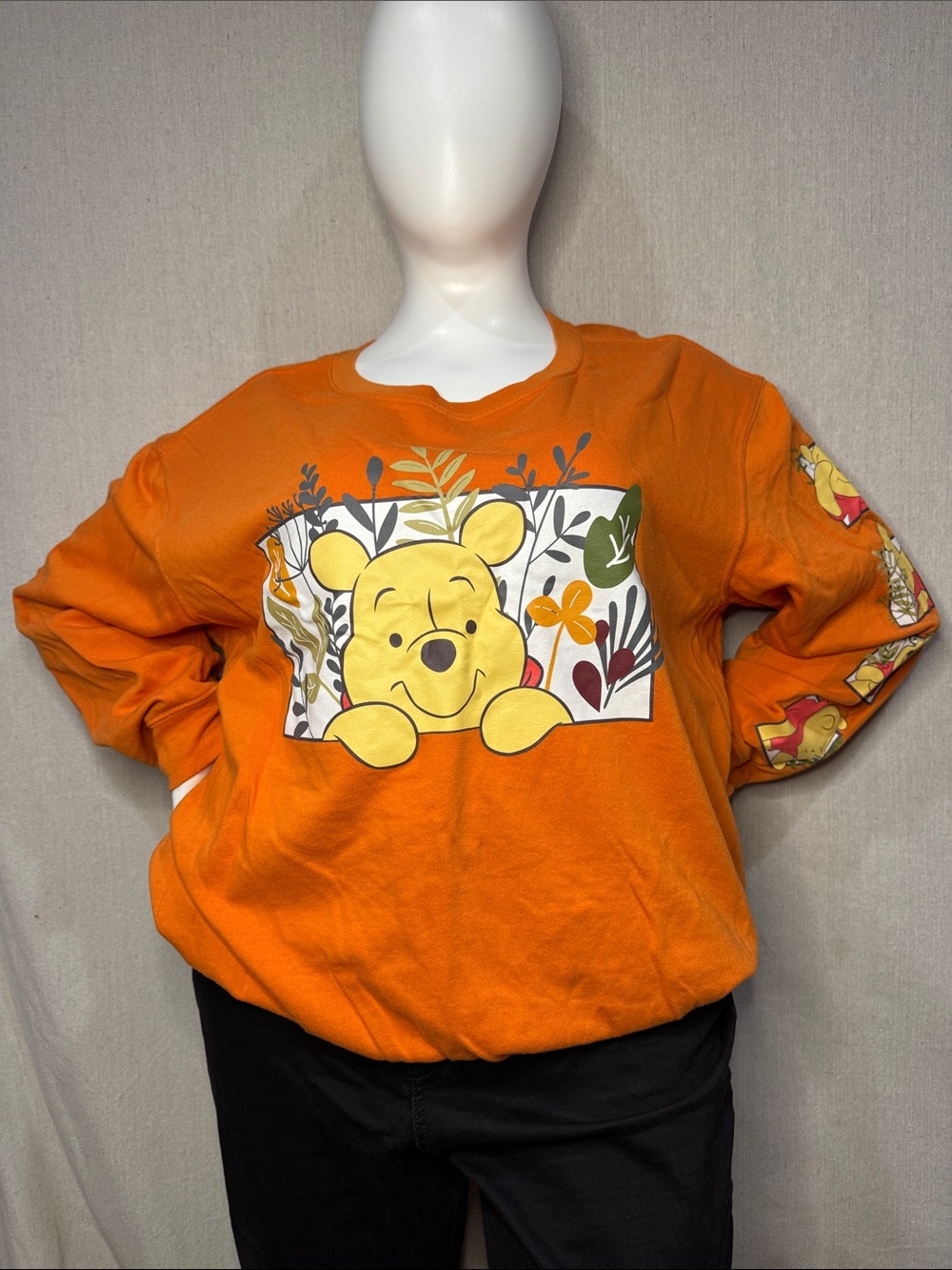 Disney Winnie the Pooh Pullover Sweatshirt orange fall leaves 3x